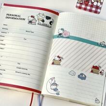 Sanrio Sanrio Hello Kitty 2025 Diary Notebook - 96 Pages, Mixed Color, High Beauty Illustration, Paper Material, Cute Kitty Design, Colorful Pages, Officially Licensed