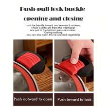 1pc Micro Pressure Stock Pot, Small 304 Stainless Steel Pressure Cooker, Multi-Function Pressure Soup Pot, Gas Stove/Open Fire Induction Cooker Universal Stew Pot - Silver - View 5