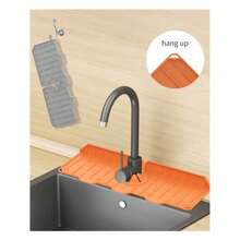 1 pieza/3 piezas Grifo de silicona, Felpudo antihumedad para fregadero de cocina, Esterilla para secar encimeras, Protector de encimera de baño, Bandeja de goteo para el grifo, Almohadilla de drenaje para jabón, Adecuado para cocinas y baños familiares