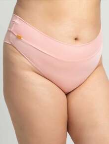 Kit 5 Calcinhas Plus Size Cintural Alta Fio Duplo Tanga Sexy Microfibra Dyeu - Multicolorido - Visão 10