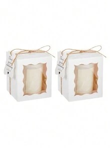 20pcs/Pack Party/Gift Paper Box With Window, Creative Gift Box