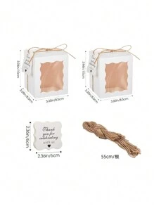 20pcs/Pack Party/Gift Paper Box With Window, Creative Gift Box