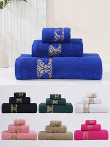QIBHI 1 buc prosop de mână/prosop/prosop de baie cu model Jacquard, prosop de petrecere pentru cupluri romantice, cadou de Ziua Îndrăgostiților, decor pentru baie, decor de nuntă/prosop cadou, cadou de Ziua Îndrăgostiților pentru femei, ziua de naștere, iubit, iubită, decor de toamnă, înapoi la școală, pentru salon de înfrumusețare, prosoape de duș pentru baie, pentru salon de înfrumusețare, sporturi hoteliere, articole esențiale pentru casă, prosop, îngrijirea pielii, foaie de prosop de baie - albastru safir - Vizualizare 2