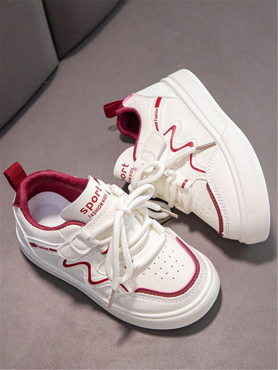 白色和红色韩版休闲2025新款春季运动鞋运动滑板鞋百搭防滑旅游鞋时尚小白鞋