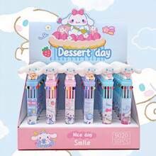 bandai 1 pennenset met 10 kleuren in de vorm van een cartoonfiguur (1 pen met 10 kleuren), schattige creatieve etui met tandpasta in de vorm van een kat, leuke organizer voor op het bureau van een student, cadeaudoos voor kantoorbenodigdheden, cartoonbalpen, set van 10 balpennen - snel drogende inkt, medium punt, leuke set kantoorbenodigdheden, geschikt voor tieners, krabbels, markeren, leuke etui, terug naar school