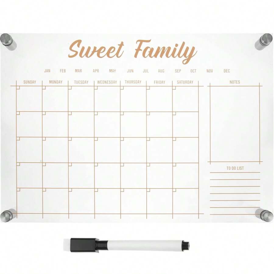 Weekly Plan Board Transparent Refrigerator Calendar Desktop Whiteboard ...