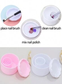 1 buc plastic alb roz unghii spălare stilou ceașcă curățare bol unghii stilou perie curățare cutie multifuncțional filtru paiete manichiură instrumente unghii consumabile
