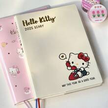 Sanrio Sanrio Hello Kitty 2025 Diary Notebook - 96 Pages, Mixed Color, High Beauty Illustration, Paper Material, Cute Kitty Design, Colorful Pages, Officially Licensed