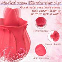 1pc Clitoral Licking Tongue Rose Sex Toy Vibrator Stimulator For Women, Vibrating Rose Adult Women Couples Sex Toys With 10 Modes, Female Mini Clitoris Nipple Vibrator For Woman Her Pleasure - Clitoris Vagina Pussy Pump Tongue Vibrators For Women Quick Sexual Pleasure, Female Couple Sex Toy & Games