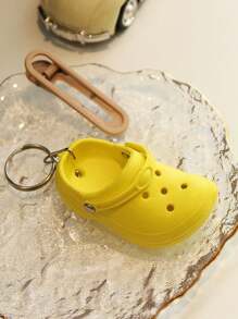 1pc Cute Mini Shoe-Shape Keychains,Slipper Keychains,Beach Hole Shoes Key Chains For DIY Backpack,Valentine's Day Gifts - Multicolor - View 7