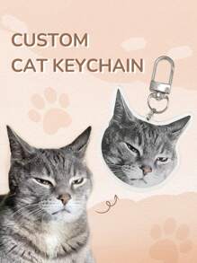 Customized Pet Photo Keychain, Acrylic Keychain, Dog Portrait Keychain, Cute Personalized Design Keychain, Kawaii Dog Keychain, Gift For Dog Lovers Ornamental,Engraved Stylish,Fashion,Colorful,Vintage,Cute,Contracted,Cuties Custom,Unique,Customized,Personalized Pet For Anniversaries,For Birthdays