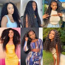 AOLVOBLEES 12A Water Wave Human Hair Bundles Curly Deep Wave 3 Bundles Brazilian Natural Color Remy Human Hair Extensions Wet And Wavy Human Hair Bundles 1/3/4 PcsReal Human Hair Natural - Natural Black - 查看 11
