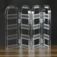 Jewelry Display Rack Necklaces Rings Plastic Folding Holder Large Capacity Bracelets Storage Hanger With Stud Earrings Holes
