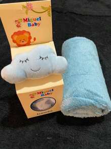 Baby Blanket Kit With Soft Blanket For Baby Boy And Girl With Pacifier Clip - Blue Cloud Kit - View 1