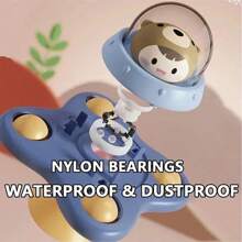 1pc Cute Cartoon Suction Cup Toy, Children's Educational Rattle Spinning Top Bath Toy, Perfect Gift For Boys And Girls, Christmas, Halloween, Thanksgiving (Random Color Accessories)