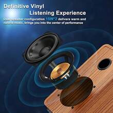 Bluetooth Turntable Built-In Stereo Speakers 3 Speed 3 Size Belt  Record Player For Home Entertainment Decoration Support Vinyl-To-MP3 Recording - Marrón1 - Ver 3