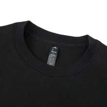 Adidas Moletom Feminino, Gola Redonda Manga Longa Suéter - Preto - Visão 3