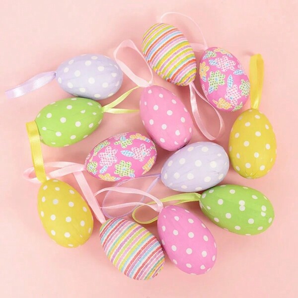 10/15/20 pezzi Uova appese di Pasqua - Uova di carta colorata per Pasqua - Ornamenti per albero di Pasqua per feste, compleanni, decorazione domestica interna