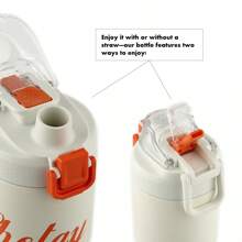 SHOTAY 不锈钢真空隔热杯，750ml/25.36oz 车载杯，防漏，保温/保冷，一键盖，锁盖，双饮嘴保温杯 - 米色 - 查看 5