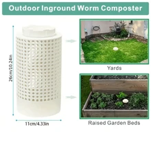 1pc Earthworm Composting Box, Suitable For Small Flower Pots And Gardens, Space Saving PVC Earthworm Tea Composting Pipe, Round, Odor Proof, Plastic Material For Garden And Lawn Care - Multicolor - View 4