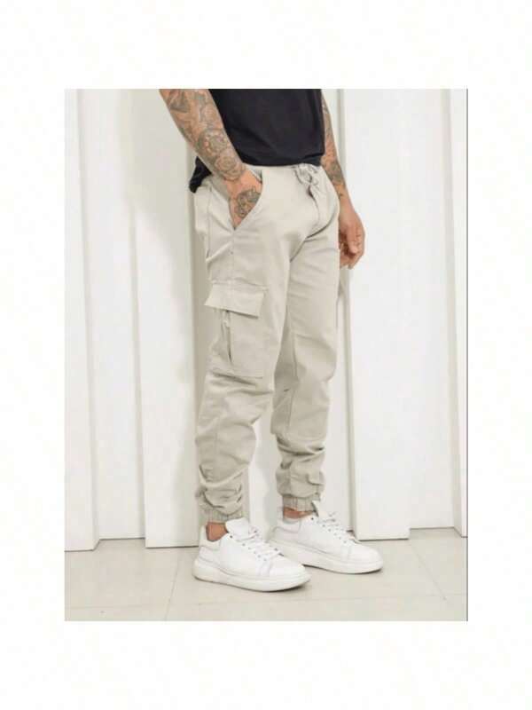 Calça Jogger Juvenil Infantil Sarja Cargo Punho
