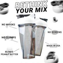 HELIMIX 2.0 Vortex Blender Shaker Bottle Holds Upto 28oz |   No Blending Ball Or Whisk |   USA Made |   Portable Pre Workout Whey Protein Drink Shaker Cup |   Mixes Cocktails Smoothies Shakes |   Top Rack - 白色 - 查看 2