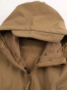 Military Soft Shell Tactical Jacket, Men's Waterproof Windproof Jackets, Men's Army Combat Hooded Coats - 卡其色 - 查看 4