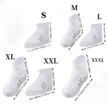 1 Pair Waterproof Shoe Covers, Anti-Slip PVC Galoshes Protective Covers, Suitable For Bicycle, Camping, Travel (Please Order 1 Size Up For Sneakers, 2 Sizes Up For Boots, Random Letter On Sole) - White - View 2