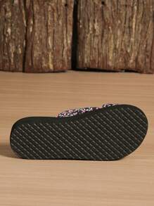 女士时尚优雅经典别致户外防滑沙滩蝴蝶印花人字拖，夏季 - 彩色 - 查看 7