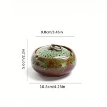 1pc Nordic Glazed Ceramic Ashtray, Simple & Fashionable Covered Windproof Home Ashtray, Suitable For Valentine's Day