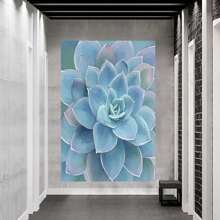 Blue Succulents Bathroom Decor Wall Art Framed Modern Popular Wall Plants Decorations Canvas Prints Artwork Wall Decor For Bedroom Blue Flower Pictures Size   Easy To Hang - 帆布畫 - 查看 5