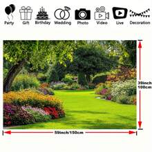 Multipurpose Park & Natural Scenery Backdrop - Polyester Fabric, Suitable For Weddings, Birthdays, Photo Booths Etc. - No Power Required - 1pc - View 5