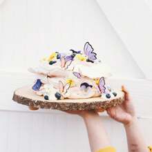 40Pcs Butterfly Cupcake Topper Pink Purple Gold, Lively 3D Butterflies For Cake Decor Birthday Anniversary Wedding Women Party Wall Food Decorations,Mixed Size