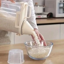 Contenants hermétiques grande capacité de 1,75 l/2,5 l/3 l pour stocker les céréales - Hermétique à l'humidité et aux insectes pour le riz/les céréales avec couvercle rabattable pour l'organisation de la cuisine