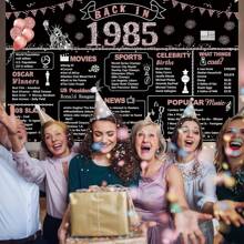 1pc Rose Gold 40th 50th 60th 70th Birthday Party Decorations, 1955 1965 1975 1985 Ladies Banner,40 50 60 70 Birthday Photography Backdrop Vintage Poster Background,40 50 60 70 Party Supplies, Party Favors