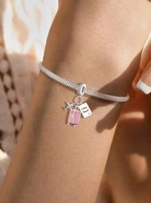 1 pièce Élégant tour du monde Charm perle avion en argent sterling 925 pour femmes. Convient pour les bracelets, les bracelets de jonc, la fabrication de bijoux DIY et l'assortiment quotidien. Décoration de bijoux pour filles