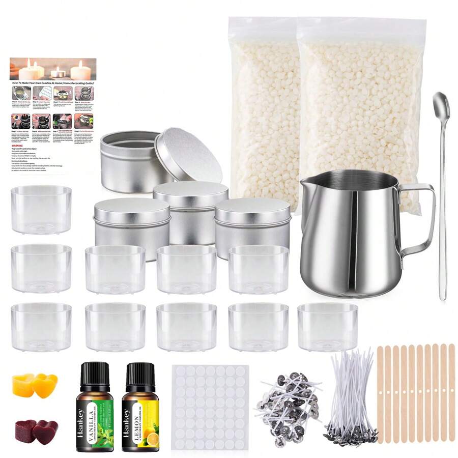 DIY Candle Making Kit, Soy Candle Kits Making For Kids Adults Beginners, Candle Maker Kit Candle Making Supplies Including Fragrance Oils Candle Wicks Dyes Jars Melting Pot