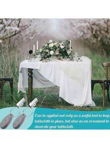 8 Pieces Teartop Shape Tablecloth Weights With Ornament With Metal Clamp Pendant Dropship