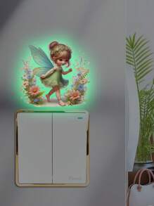 2 Sheets Removable Switch Stickers Glow In The Dark Wall Sticker Glow In The Dark Butterfly Fairy Wall Sticker For DIY Home Decor Switch Decoration ﻿ Gifts Birthday Graduation Personalised Stickers - Multicolor - View 7