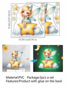 2 Sheets Removable Switch Stickers Glow In The Dark Wall Sticker Glow In The Dark Butterfly Fairy Wall Sticker For DIY Home Decor Switch Decoration ﻿ Gifts Birthday Graduation Personalised Stickers - Multicolor - View 13