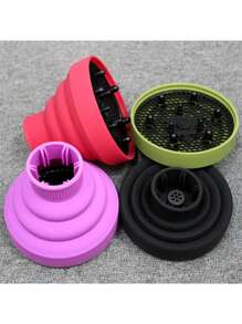 1 Pc Silicone Salon Tools Black Pink Universal Hair Dryer Diffuser Cover Adjustable Temperature Resistant Diffuser Dryer Hair Dryer Universal Silicone Hair Dryer Diffuser Attachment, Heat-Resistant Styling Tool For Defined Curls & Reduced Frizz, Fits Most Blow Dryers, Foldable Portable Design, Ideal For Home, Salon & Travel Hair Care Routine