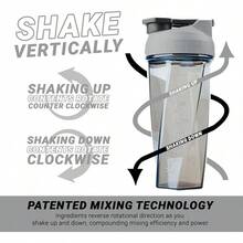 HELIMIX 2.0 Vortex Blender Shaker Bottle Holds Upto 28oz |   No Blending Ball Or Whisk |   USA Made |   Portable Pre Workout Whey Protein Drink Shaker Cup |   Mixes Cocktails Smoothies Shakes |   Top Rack - Gray - 查看 4