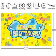 1 pezzo Scatola regalo con sfondo in spugna gialla, forniture per torta di compleanno, telo decorativo per parete di stanza decorata per festa di compleanno, senza alimentazione, dimensioni 82,7*59,1/59,1*39,4/39,4*29,5 pollici