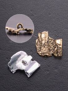 10pcs/Pack Vintage Asymmetrical Rumpled Electroplated Metal Buttons, Suitable For Coat, Sweater, Shirt, School Uniform, Suit, Jacket, High-End Decorative Buttons, Handmade DIY Shoes, Hats, Bags, Apparel Sewing Accessories
