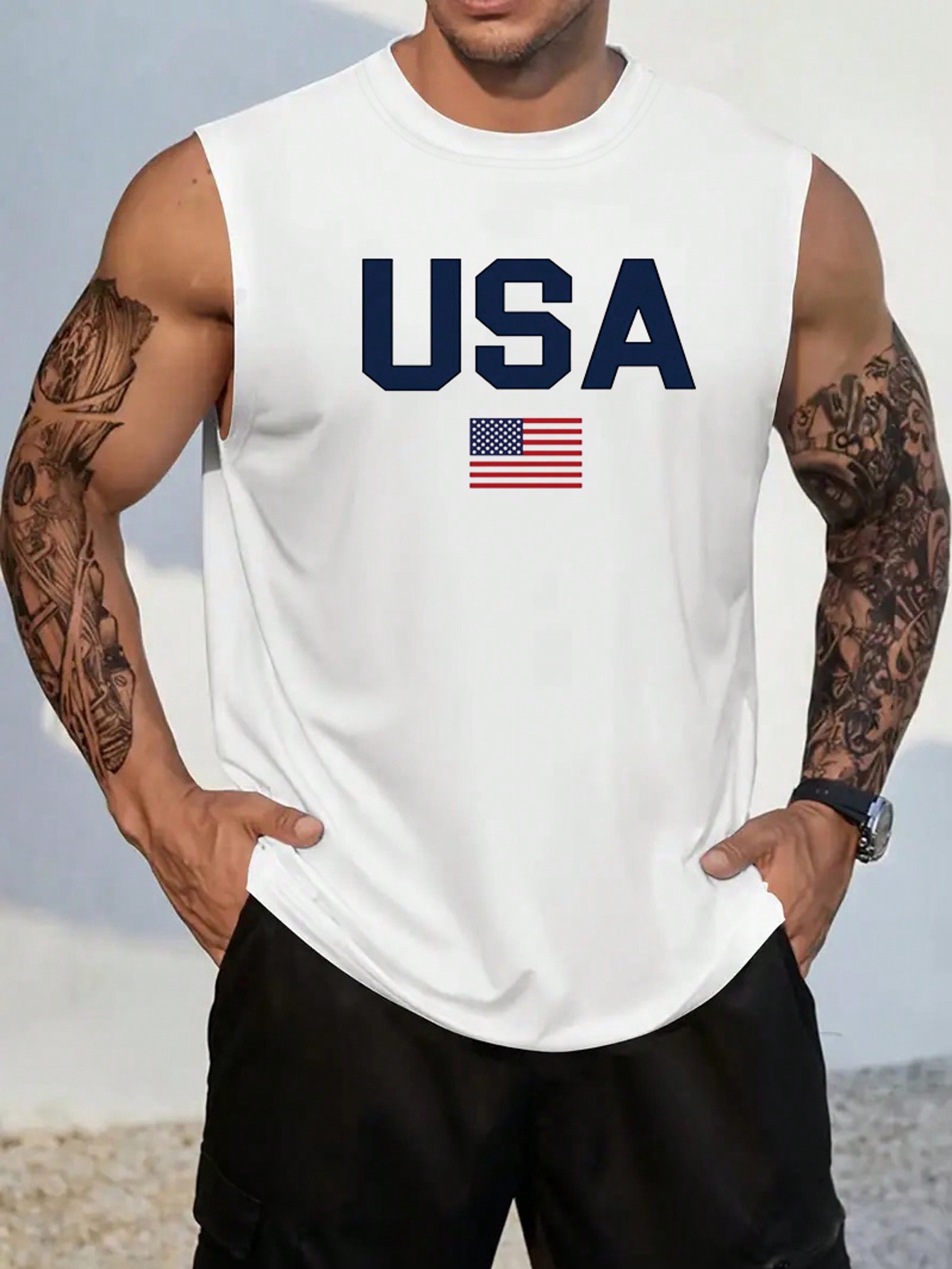 Men's Round Neck Short Sleeve Letter Print Casual T-Shirt