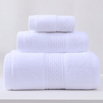 1 pièce ensemble de serviettes - comprend 1 pièce serviette de bain, 1 pièce serviette de toilette et 1 pièce serviette de visage, doux, absorbant et de couleur unie, convient pour la salle de bain et le spa, décoration de salle de bain, décoration d'automne, retour à l'école, pour le salon de beauté et la maison
