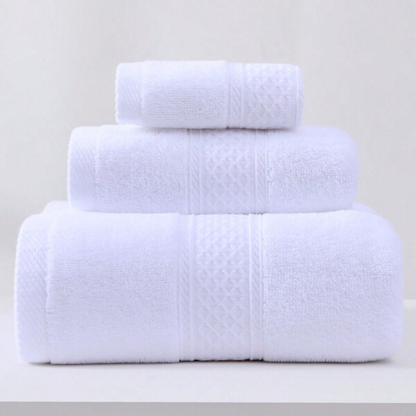 1-delige handdoekenset - Inclusief 1 badhanddoek, 1 handdoek en 1 gezichtshanddoek, zacht, absorberend en effen van kleur, geschikt voor badkamer en spa, badkamerdecoratie, herfstdecoratie, terug naar school, schoonheidssalon, badkamer