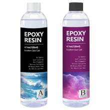 Kit de resina epoxi cristal transparente de 1000 ml/34 oz, pegamento de resina epoxi AB 1:1 con vasos de silicona, autonivelante, recubrimiento libre de burbujas y resina de colada para manualidades y artesanías DIY, joyería, posavasos, moldes