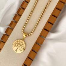 Tree Of Life Necklace 18K Gold Plated Semi-Jewelry - Gold - View 4