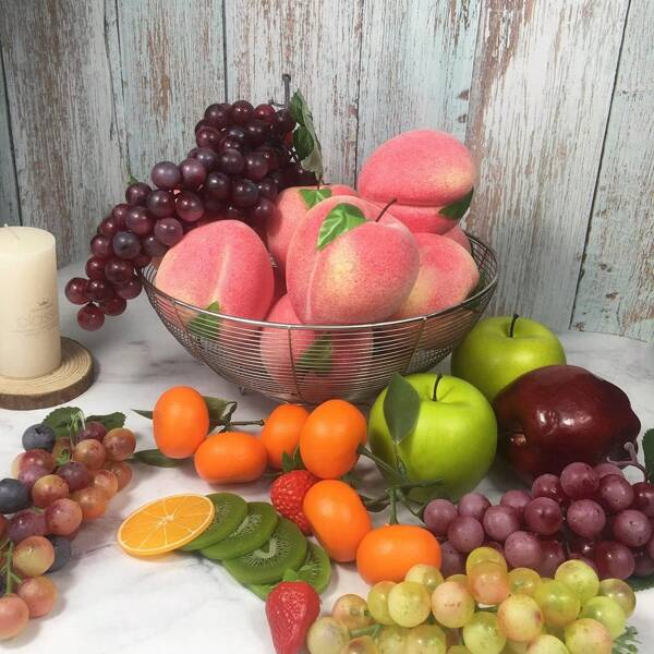 Frutta finta artificiale, frutta di simulazione per casa, cucina, feste, fotografia, decorazioni per matrimoni (12 pezzi misti)